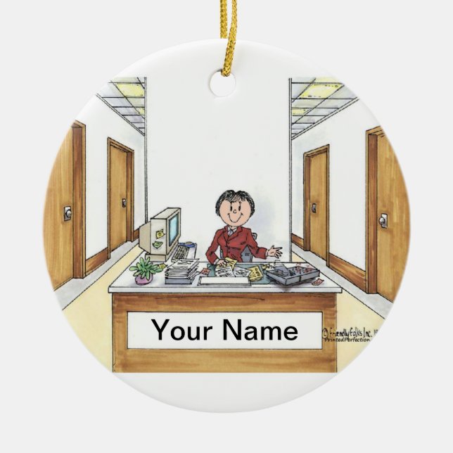 Adorno De Cerámica Ayudante administrativo - hembra (Frente)