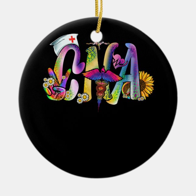 Adorno De Cerámica Ayudante de Enfermería certificado por Enfermeras  (Frente)