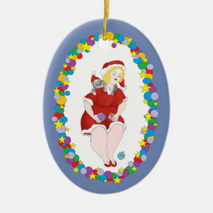 Adorno De Cerámica Ayudante del gatito del navidad