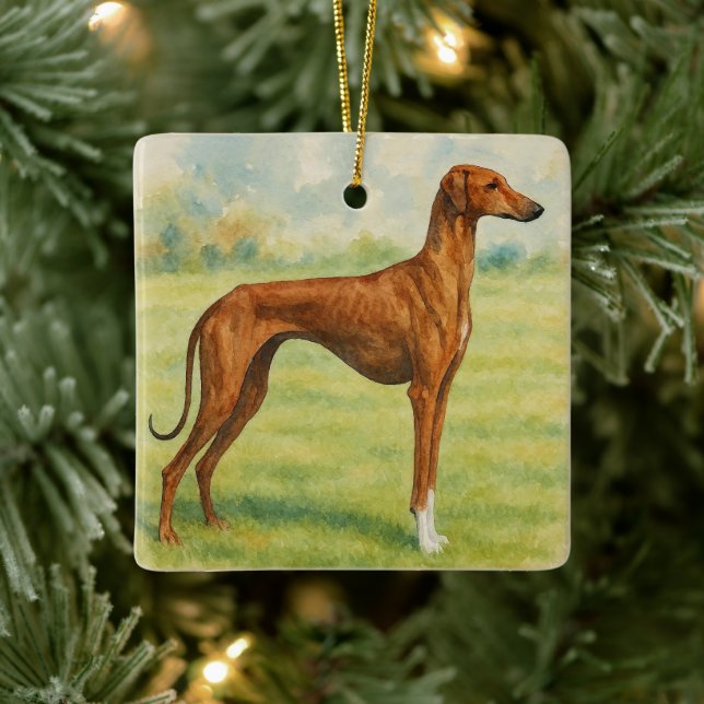 Adorno De Cerámica Azawakh (Árbol)