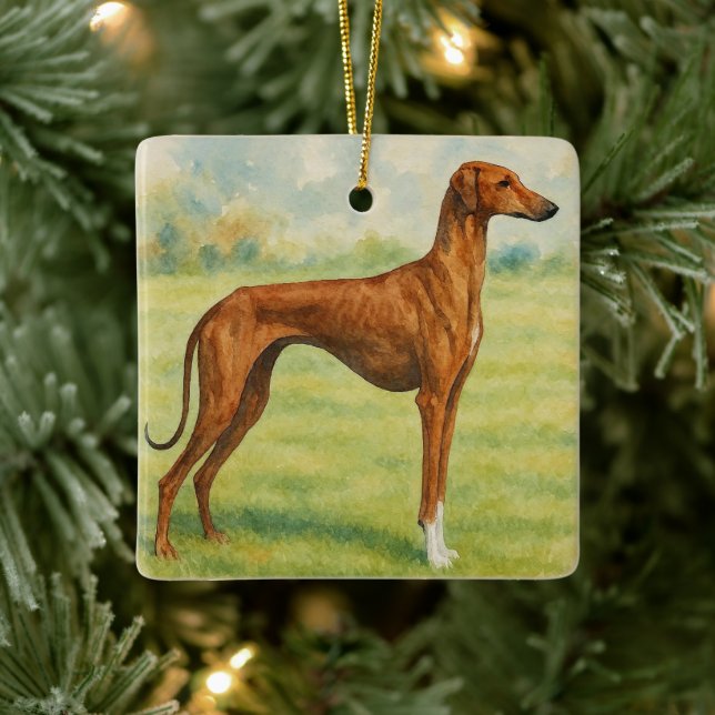 Adorno De Cerámica Azawakh (Árbol)