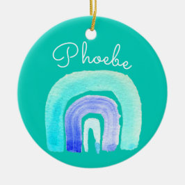 Adorno De Cerámica Azul arcoiris amor acuático