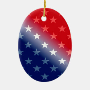 Adorno De Cerámica azul blanco rojo patriótico de estados unidos