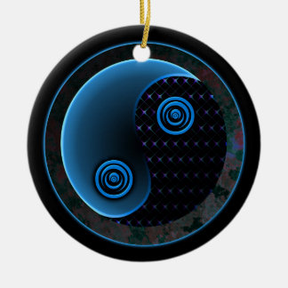 Adorno De Cerámica Azul cósmico en equilibrio Yin Yang