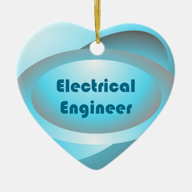 Adorno De Cerámica Azul de ingeniero eléctrico (Frente)