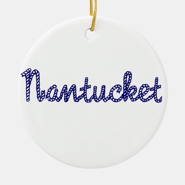 Adorno De Cerámica Azul de Nantucket (Frente)