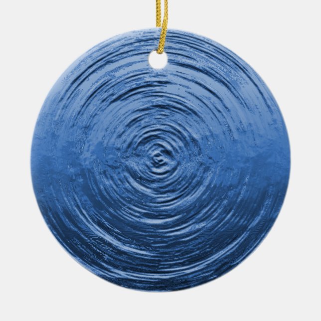 Adorno De Cerámica Azul de ripio de agua (Frente)