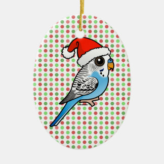 Adorno De Cerámica Azul de Santa Budgie