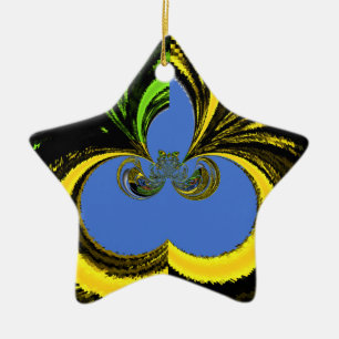 Adorno De Cerámica Azul dorado