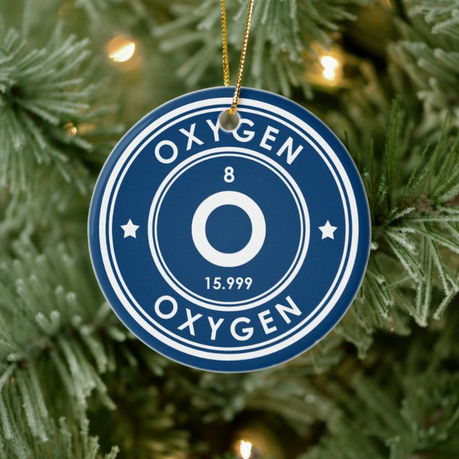 Adorno de cerámica azul elemento oxígeno (Árbol)