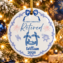 Azul Minimalista Primera Navidad Retirado