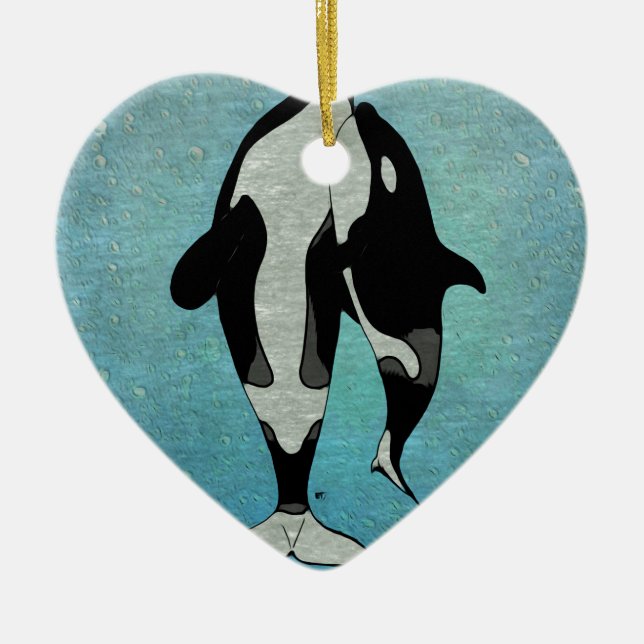 Adorno De Cerámica Azul Orca (Frente)