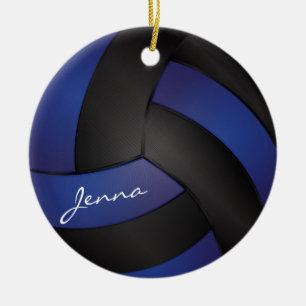 Adorno De Cerámica Azul oscuro y negro personalizan el voleibol