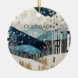 Adorno De Cerámica Azul personalizado Montañas Blancas