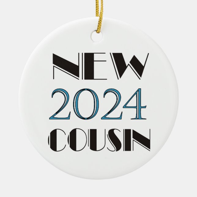 Adorno De Cerámica Azul primo de 2024 (Frente)