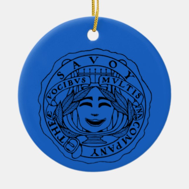 Adorno de cerámica azul Savoy (Frente)