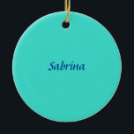 Adorno De Cerámica Azul turquesa Profesional Moderno Nombre elegante<br><div class="desc">Diseño profesional sencillo y moderno</div>