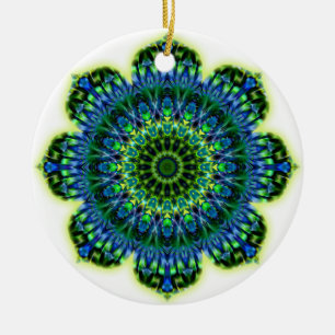 Adorno De Cerámica azul verde Mandala