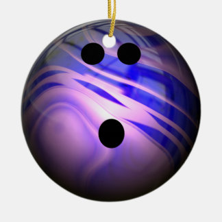 Adorno De Cerámica Azul y bola de bolos púrpura del remolino