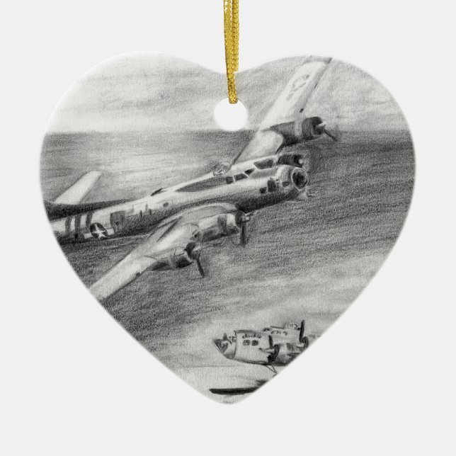 Adorno De Cerámica (B-17) Fortaleza Voladora (Frente)