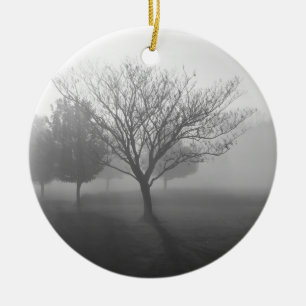 Adorno De Cerámica B&W Foggy Morning Sunrise