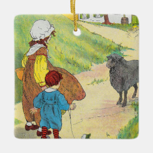 Adorno De Cerámica Baa, Baa, Oveja Negra, Rima Materna