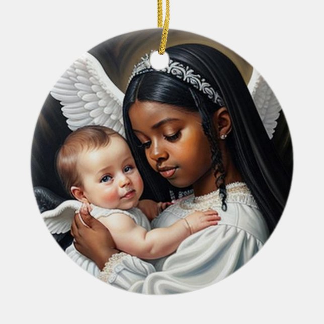 Adorno De Cerámica Baby Angels (Frente)