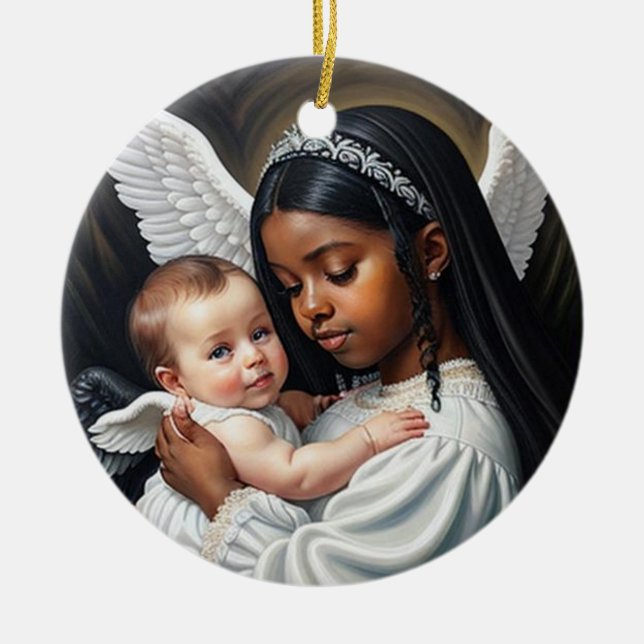 Adorno De Cerámica Baby Angels (Frente)