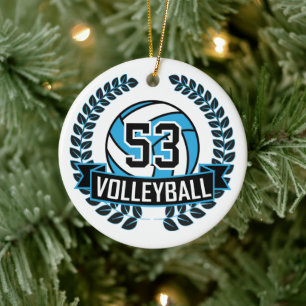 Adorno De Cerámica Baby Blue y Negro 🏐 Voleibol