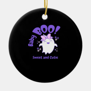 Adorno De Cerámica ¡Baby Boo! Diseño Halloween Dulce Y Pequeño