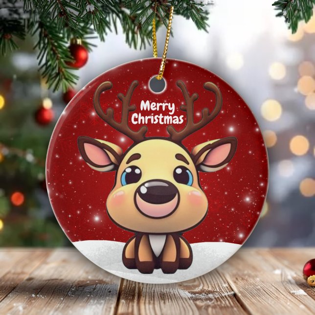 Adorno De Cerámica Baby Deer, Fawn, Doe 🦌 🎄Cute Merry Christmas (Subido por el creador)