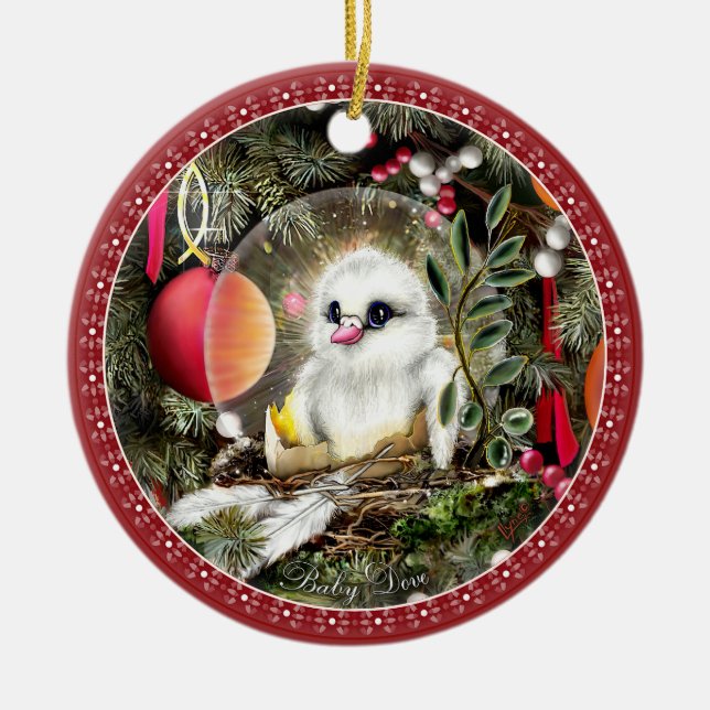 Adorno De Cerámica Baby Dove (Frente)