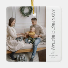 Adorno De Cerámica Baby First Christmas Family Photo Keepsake