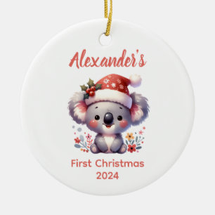 Adorno De Cerámica Baby First Christmas Koala Bear Animal
