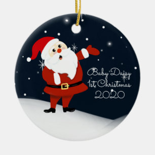 Adorno De Cerámica Baby First Christmas santa de los abuelos