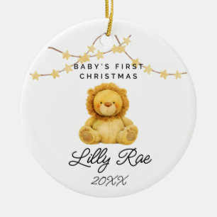 Adorno De Cerámica Baby First Christmas Woodland Animal Lion Unisex