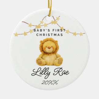 Adorno De Cerámica Baby First Christmas Woodland Animal Lion Unisex