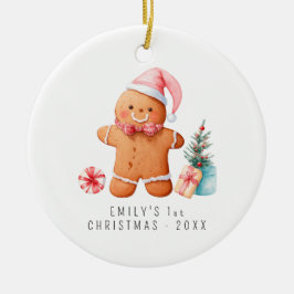 Adorno De Cerámica Baby Gingerbread | Primera Navidad del bebé