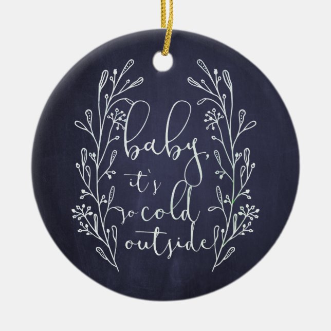 Adorno De Cerámica Baby It's Cold Outside Snowflakes Monogrammed (Frente)