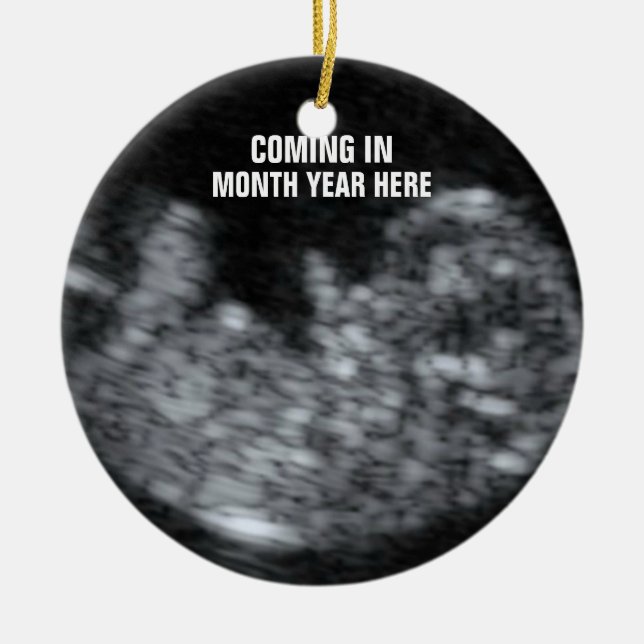 Adorno De Cerámica Baby Keepsake esperado (Frente)