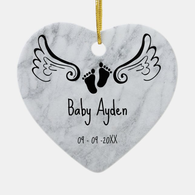 Adorno De Cerámica Baby loss memorial with baby name and date (Frente)