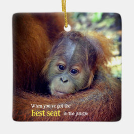 Adorno De Cerámica Baby Orangutan