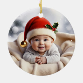 Adorno De Cerámica Baby Photo Merry Christmas