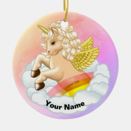 Adorno De Cerámica Baby Rainbow Unicorn