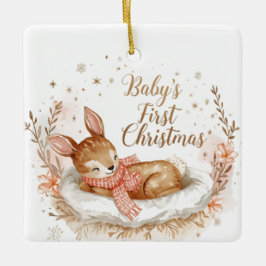 Adorno De Cerámica Baby’s First Christmas A Square Keepsake