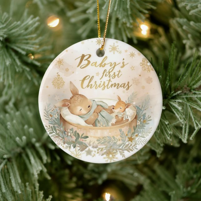 Adorno De Cerámica Baby’s First Christmas Double-Sided Ceramic  (Árbol)