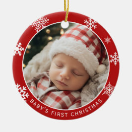 Adorno De Cerámica Baby’s First Christmas Double Sided Photo Ornament