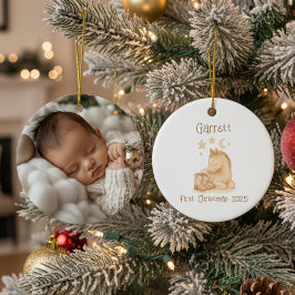 Adorno De Cerámica Baby’s First Christmas Western Photo