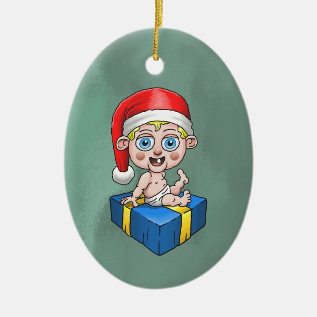 Adorno De Cerámica Baby Santa Claus (Frente)
