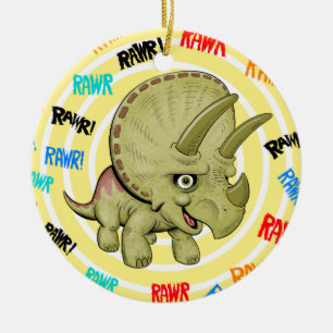 Adorno De Cerámica Baby Triceratops